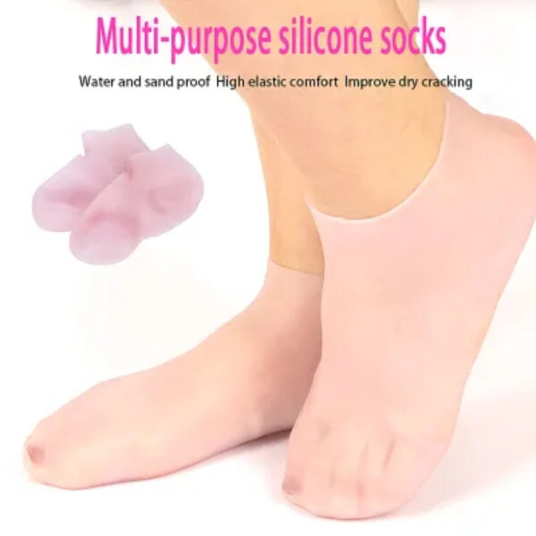 silicone jelly socks gel moisturizing socks foot care protector silicone moisturizing gel heel socks 1 pair / silicone heel pad waterproof for foot care / multi-purpose socks