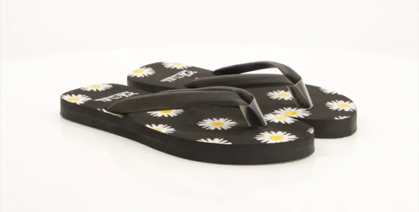 009 ladies flower print daisy flip flop slippers for girls & womens