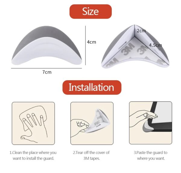 pack of 4 - baby safety children protective corner guard baby safety edge and corner guard for desk - Image 2
