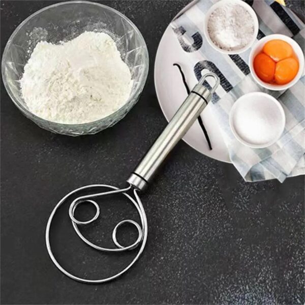 manual non stick steel flour cream  mixer beater | dough whisk mixer, kitchen baking blender tool - Image 7