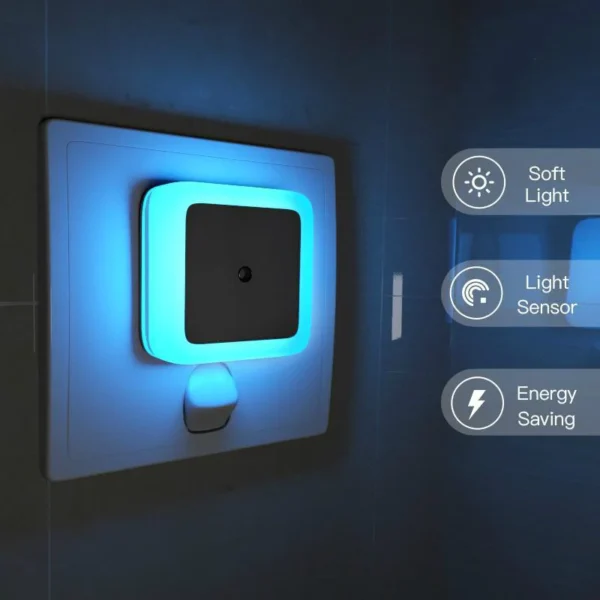 light sensor led night light smart night lamp with automatic sensor energy-efficient night light for bedroom, living room, and bathroom, ideal for decor (white light) - Image 8