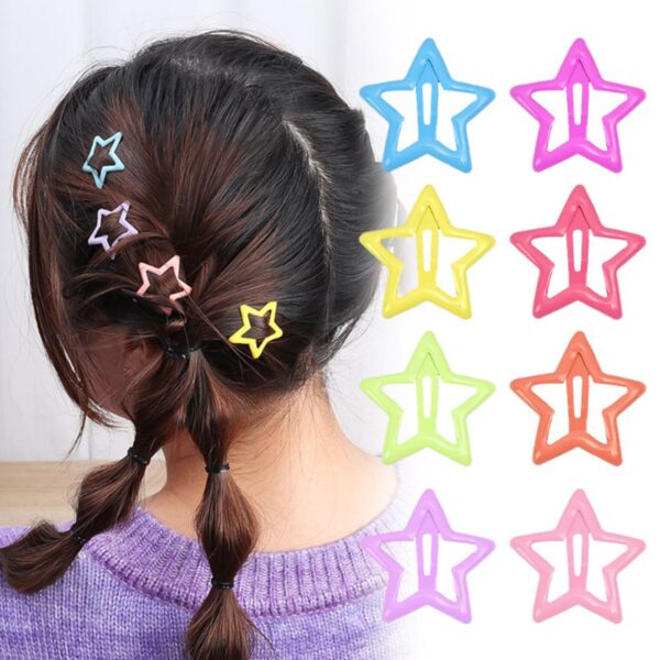 pack off 06  star design girl hair clip | hair clip for women | best quality hair clip ( random color ) - Image 2