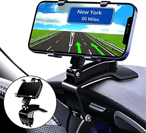 car smart phone holder - 360 free spin | 360° mobile holder foldable | 360° rotateable strong grip mobile holder for cars
