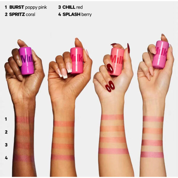 pack 4 milk makeup blush high pigment jelly tint, refreshing & hydrating long-lasting colour jelly tint (random color) - Image 8