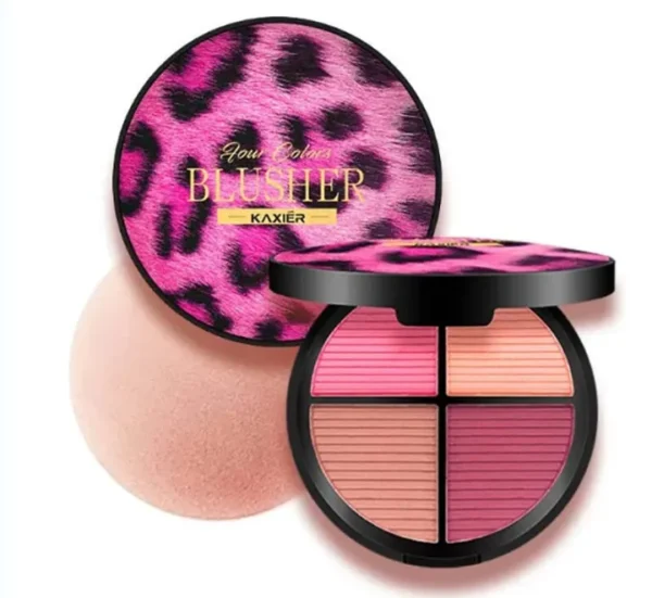 kaxier new four color blusher dyeing plates for professional pink console makeup