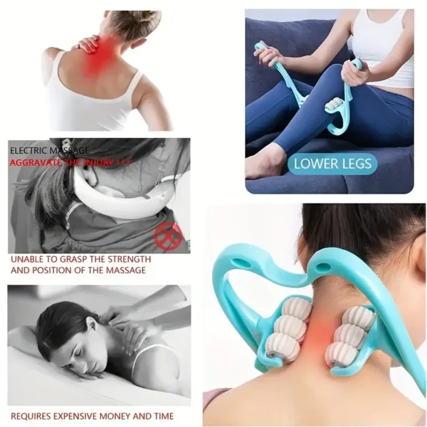 manual neck massager for cervical pain, deep tissue | handheld massager tool for legs waist neck and shoulder (random color) - Image 23