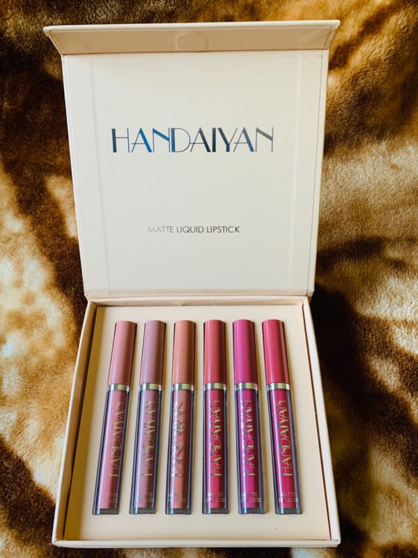 6 pcs handaiyan mate liquid lip gloss set liquid lipstick - Image 3