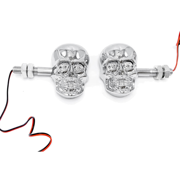 universal skull head led turn signal indicators – set of 2/4 for motorcycles 125cc and 70cc all bikes - Image 6
