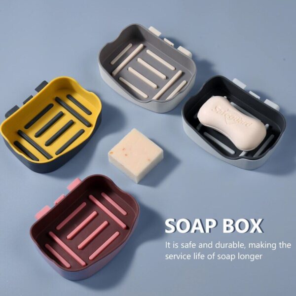 wall mounted soap dish holder for bathroom | wall mounted soap bar, holder rack for shower wall, kitchen, bathroom (random color) - Image 3