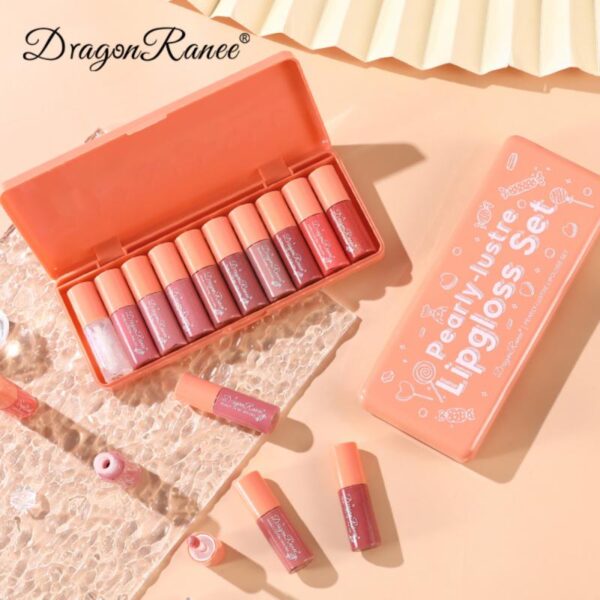 dragon ranee 10 pieces velvet matte pink lipstick set sexy long lasting makeup waterproof lip gloss for girls dr23 - Image 4