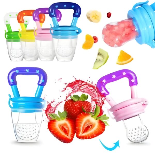 baby fruit pacifier | fresh fruit feeder, teething & nibbler toy for infant | safe silicone pacifier (random color) - Image 2