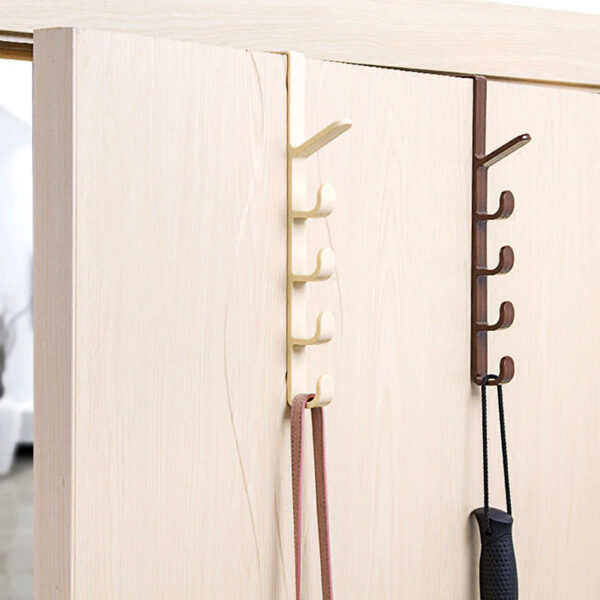 5 level over door hook for hanging coat hangers, hats, purses, backpacks, purses, jackets and other items. (1 piece) / over the door hanger hook clothes storage holder multipurpose towel hanging rack ( plastic)