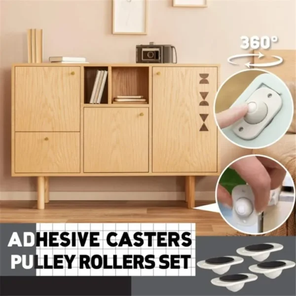 4 pcs furniture moving wheel stainless steel mini swivel wheels with 360 degree rotation for bins storage box - Image 3