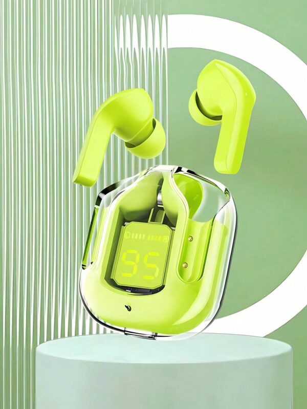 air31 earbuds wireless crystal transparent body - with silicone pouch ( random color ) - Image 3