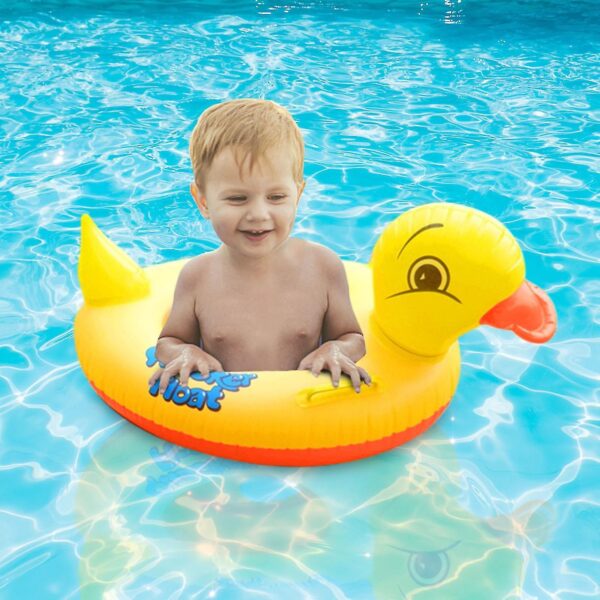 duck baby floats tube, inflatable duck pool float, baby floating seat, children swim ring, kids inflatable floats, yellow duck seat boat for toddler - Image 9