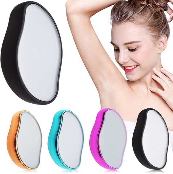 bleame crystal hair eraser – painless exfoliation hair removal tool for arms legs back (random color)