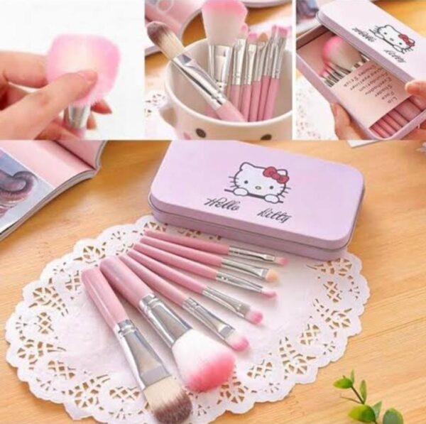 (pack of 7) hello kitty makeup brush set