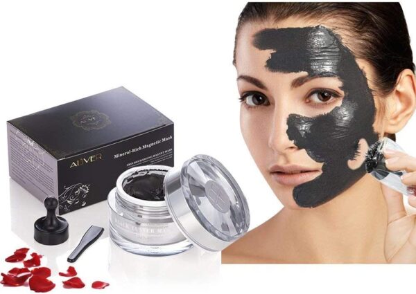 audala magnetic mask mineral sea mud black deep skin c&aleanser face mask - moisture anti ageing cleaning facial pore reducer and help clean acne - blackhead mp; oil skin care