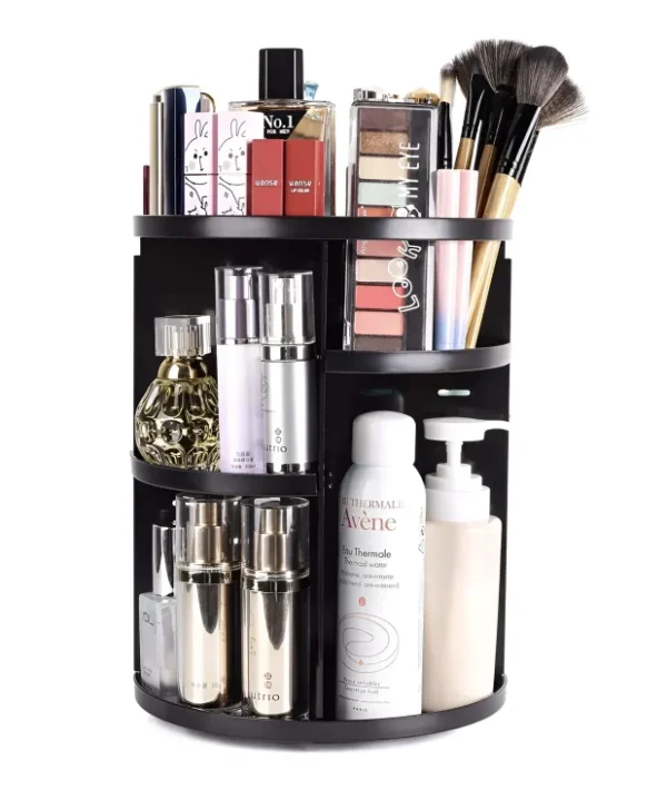 360 degree rotating cosmetic organizer (black ) - Image 2