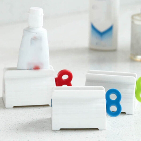 rolling tube toothpaste squeezers dispenser seat holder stand bathroom product (random color)