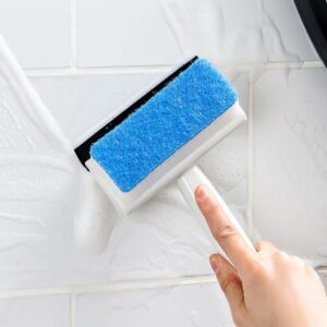 pack of 2 - sponge with wiper for window glass, wall and tiles cleaning | multi-function cleaner brush