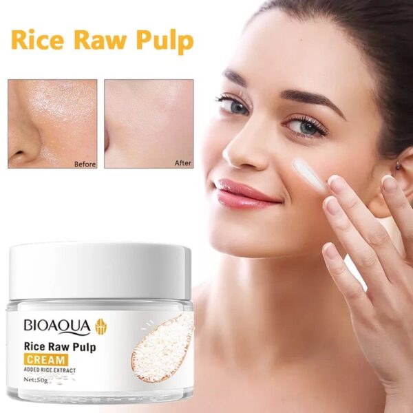 bioaqua rice raw pulp facial cream - moisturizing face cream 50g