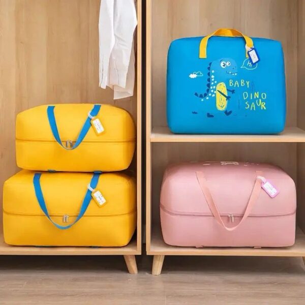 storage bags cartoon pattern double zipper 120 gsm ( random color ) - Image 2