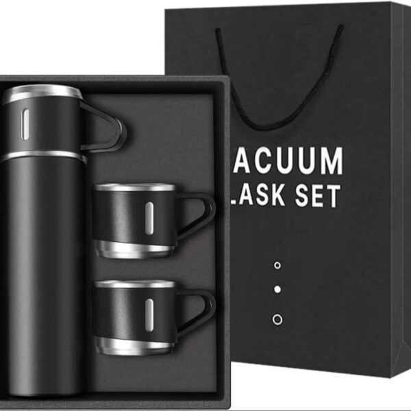 stainless steel vacuum flask set vacuum insulated bottle gift set office business style coffee mug thermos bottle portable flask 500ml (random color) - Image 2