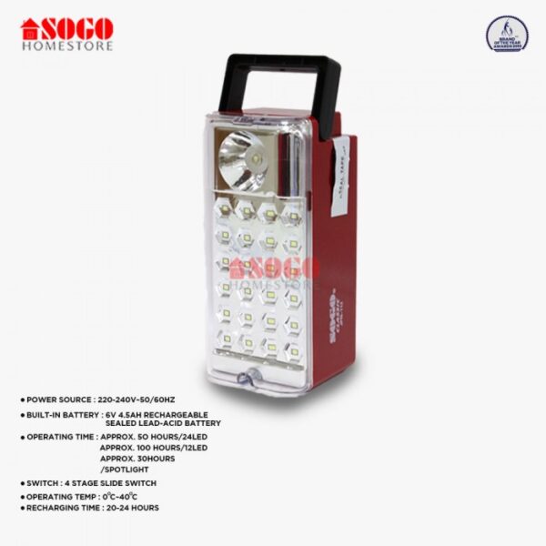sogo rechargeable emergency led lantern light jpn41 s - Image 2