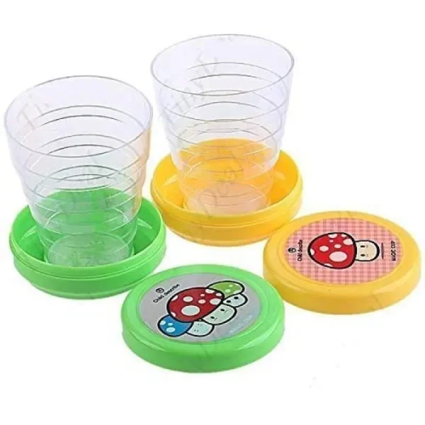 pack of 2  magic glass for kids, folding collapsible magic cup, foldable mug glass for travel, outdoors, hiking (random color) - Image 2