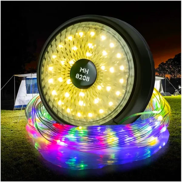 hanging lantern with garland, camping atmospheric garland, rechargeable led garland 9 m