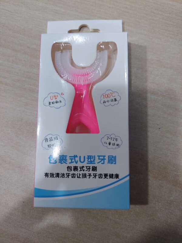 (without box)1 pc - 360 degree u-shaped baby toothbrush children child toothbrush teethers baby brush silicone kids teeth oral care cleaning (random color) - Image 2