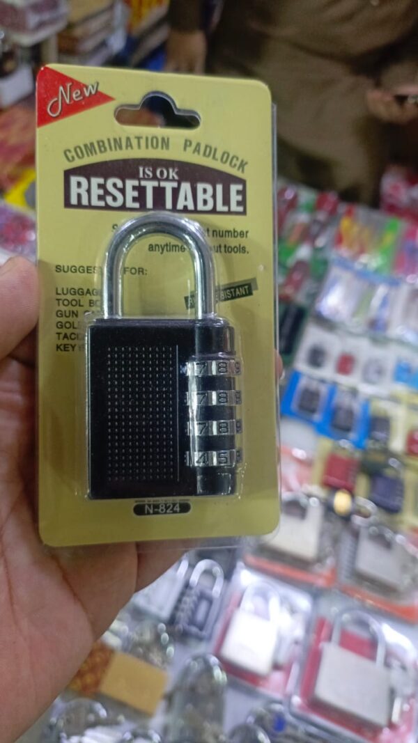4 dial digit combination padlock heavy duty weatherproof code resettable changeable lock outdoor use for door cabinet safely 400g - Image 2
