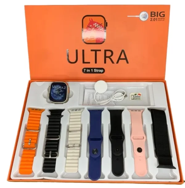 with out metal strip ultra smart watch ultra 7 in 1 (random color)