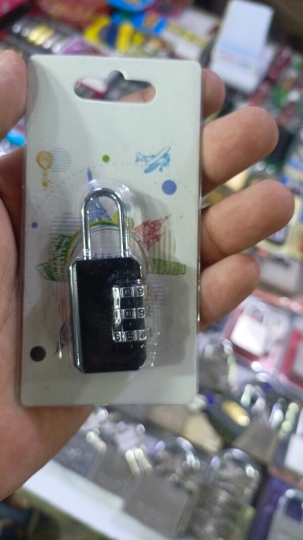 greatangle-uk 3 digit code combination padlock for luggage combination number lock padlock for zipper bag suitcase drawer durable locks black - Image 2