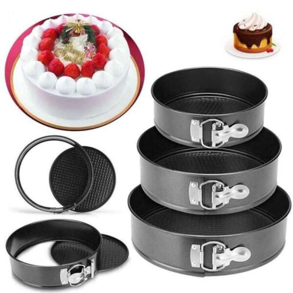 set of 3 nonstick round shape cake mould cake pan for baking cake at home