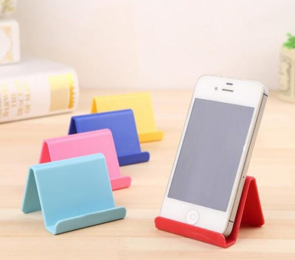mobile phone holder mini desktop mobile stand fixed holder shelf for phone (random color)