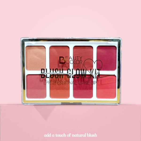 beauty color blush glow kit - 8 vibrant colours palette