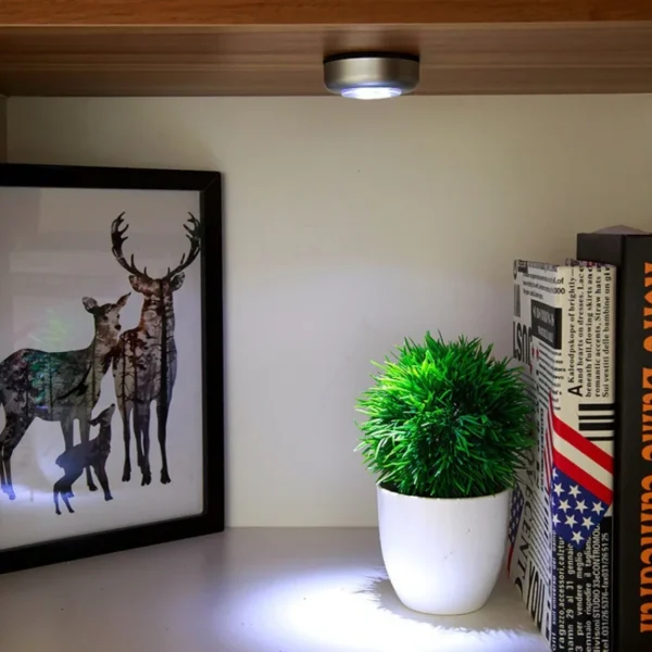 led tap light, stick on push button touch lights battery powered lights for closets, under cabinets, counters, bright wireless night light indoor tap touch lamp for kids - Image 2