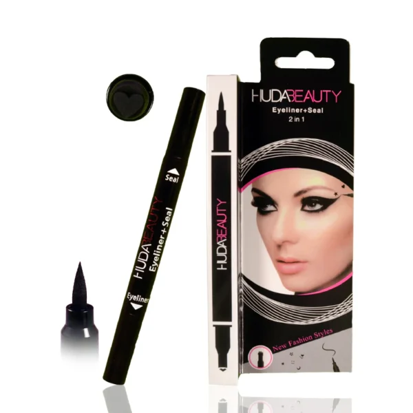 hudabeauty eyeliner / 2 in 1 eyeliner stamp - stamp eyeliner pen - stamp liner