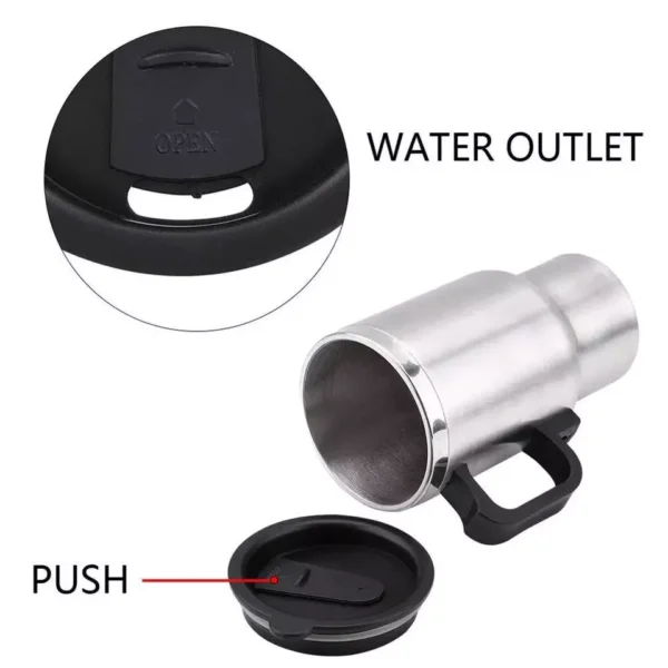 12 volts 450 ml heated travel mug coffee /tea/soup cup car charging electric kettle - Image 13