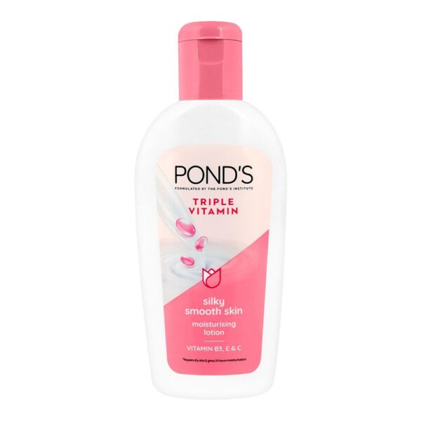 ponds triple vitamin moisturising lotion silky smooth skin 200ml