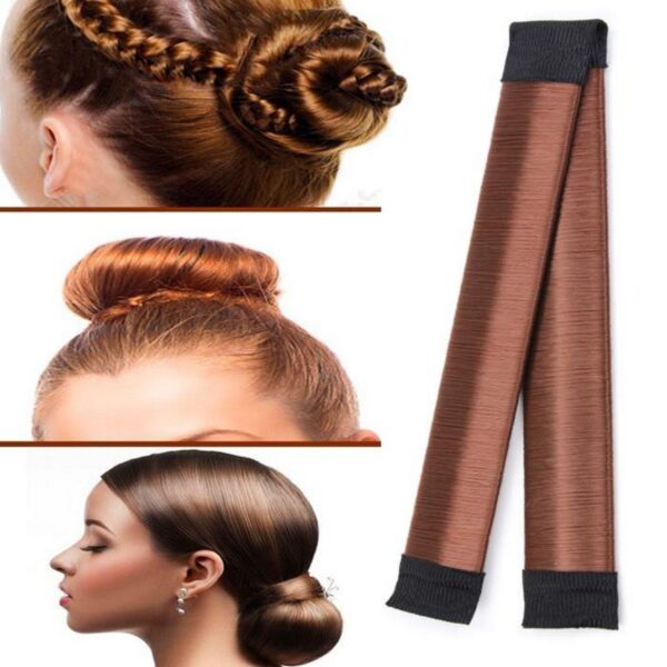 beautiful  french braid hair ladies bun making tool / hair styling french twist magic bun hair maker - Image 3