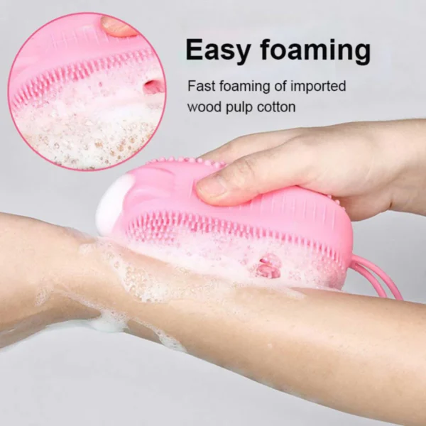 super soft silicon bubbles bath brush | body scrubber bath sponge exfoliating body brush (random color) - Image 6