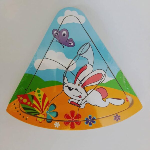 wooden pizza slice slate puzzle/ puzzle toys educational toys for children gifts (random characters ) - Image 10