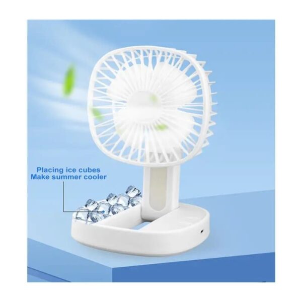 mini usb rechargeable fan desktop foldable with led light | 3 speed adjustable for household bedroom for office home cooling (random colors) - Image 5