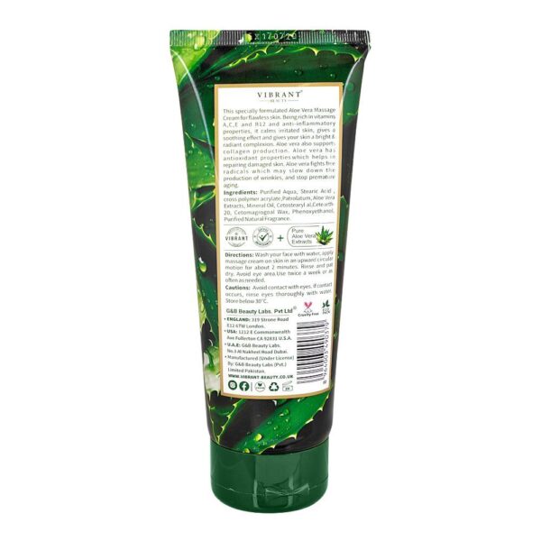 vibrant beauty skin brightening aloe vera massage cream 200 ml - Image 2