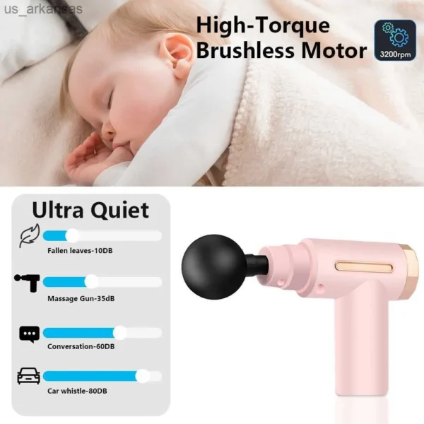 mge-006-1 mini fascia massage gun | handheld muscle deep tissue percussion muscle massager gun (random color) - Image 9