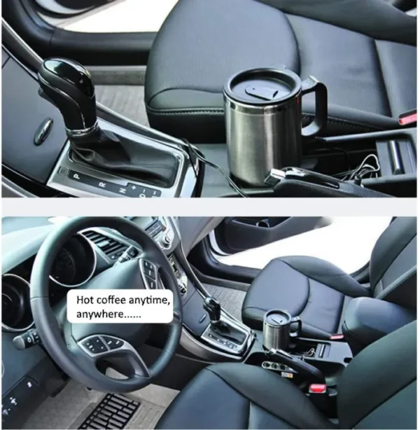 12 volts 450 ml heated travel mug coffee /tea/soup cup car charging electric kettle - Image 17