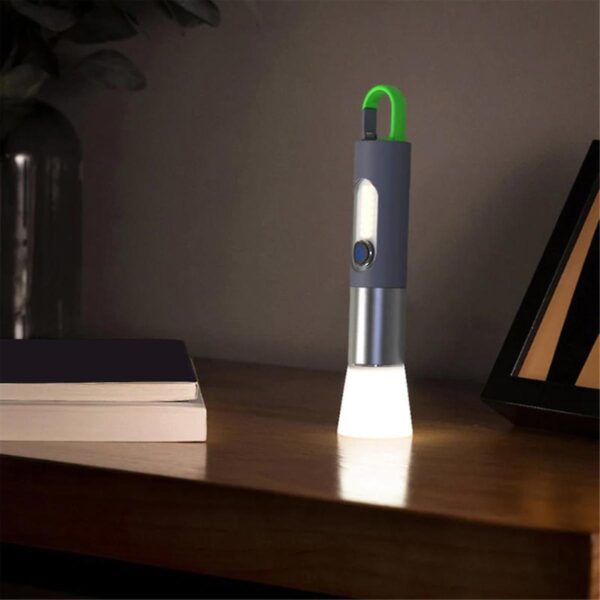 zoomable led rechargeable flashlight outdoor torch light with lamp shade - Image 11